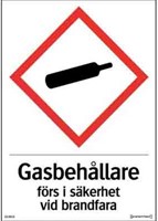 Gasskylt 210x297 självhäftande