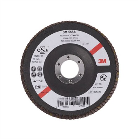 3M Lamellrondell 566A, Konisk, P120 125mm, 100 st/krt