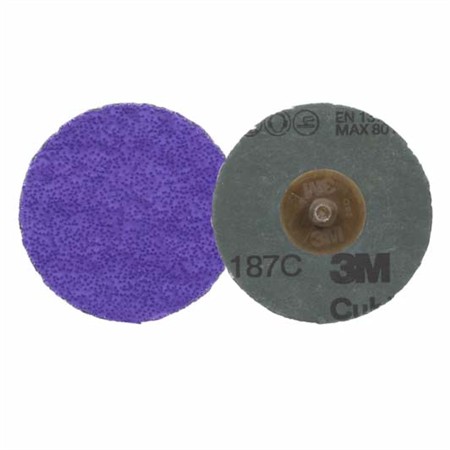 3M™ Cubitron™ 3 Roloc™ Fiberrondell 1187C, 36+, TR, lila, 51 mm, 50/kartong, 200 st/förpackning