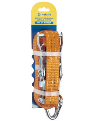 Surrningssystem LC 1000 daN, 6 m, band 35 mm orange, brottstyrka 2,5 t