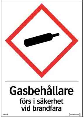 Gasskylt 105x148 självhäftande