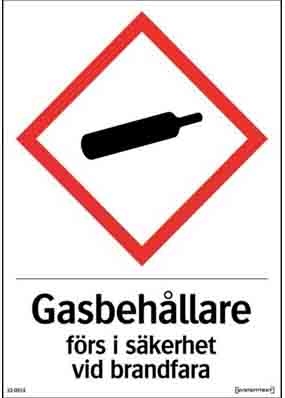 Gasskylt 210x297 självhäftande