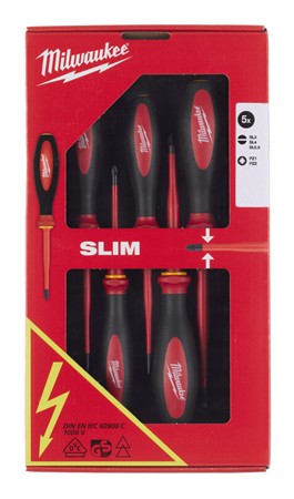 Milwaukee Skruvmejselsats VDE 5delar slim