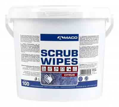 MACO Scrub Wipes Citrus Blå 100st